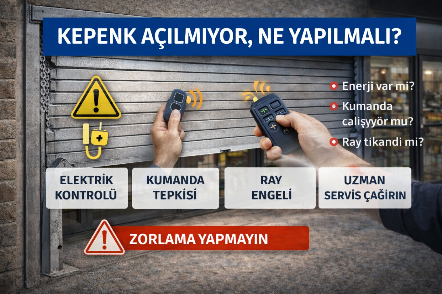 Kepenk açılmıyor, ne yapılmalı? Kepenk açılmıyor, ne yapılmalı?